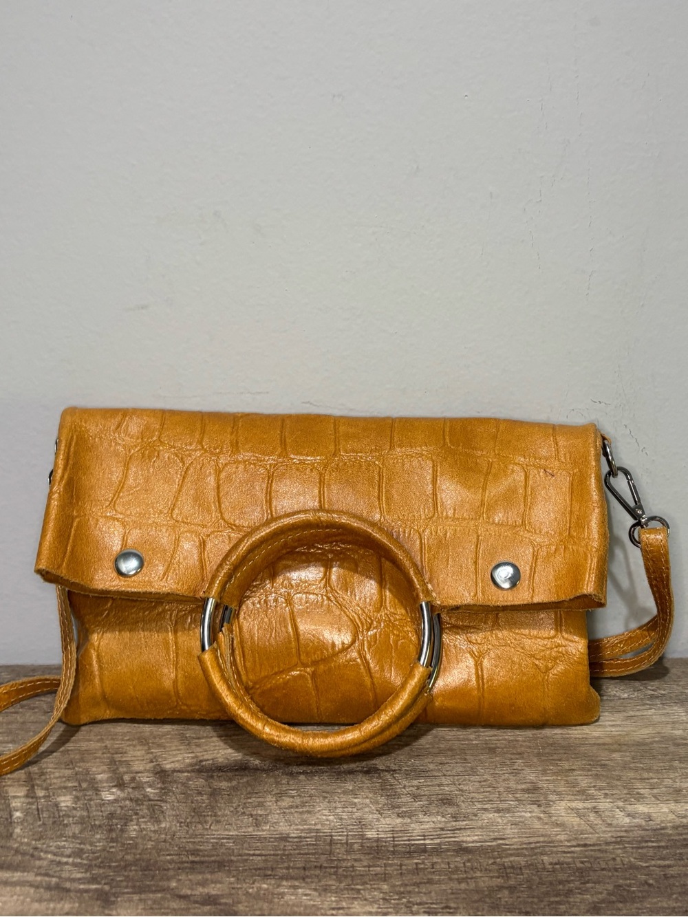 Borse In Pelle Leather Croc Print Shopper Bag - Picture 4 of 11